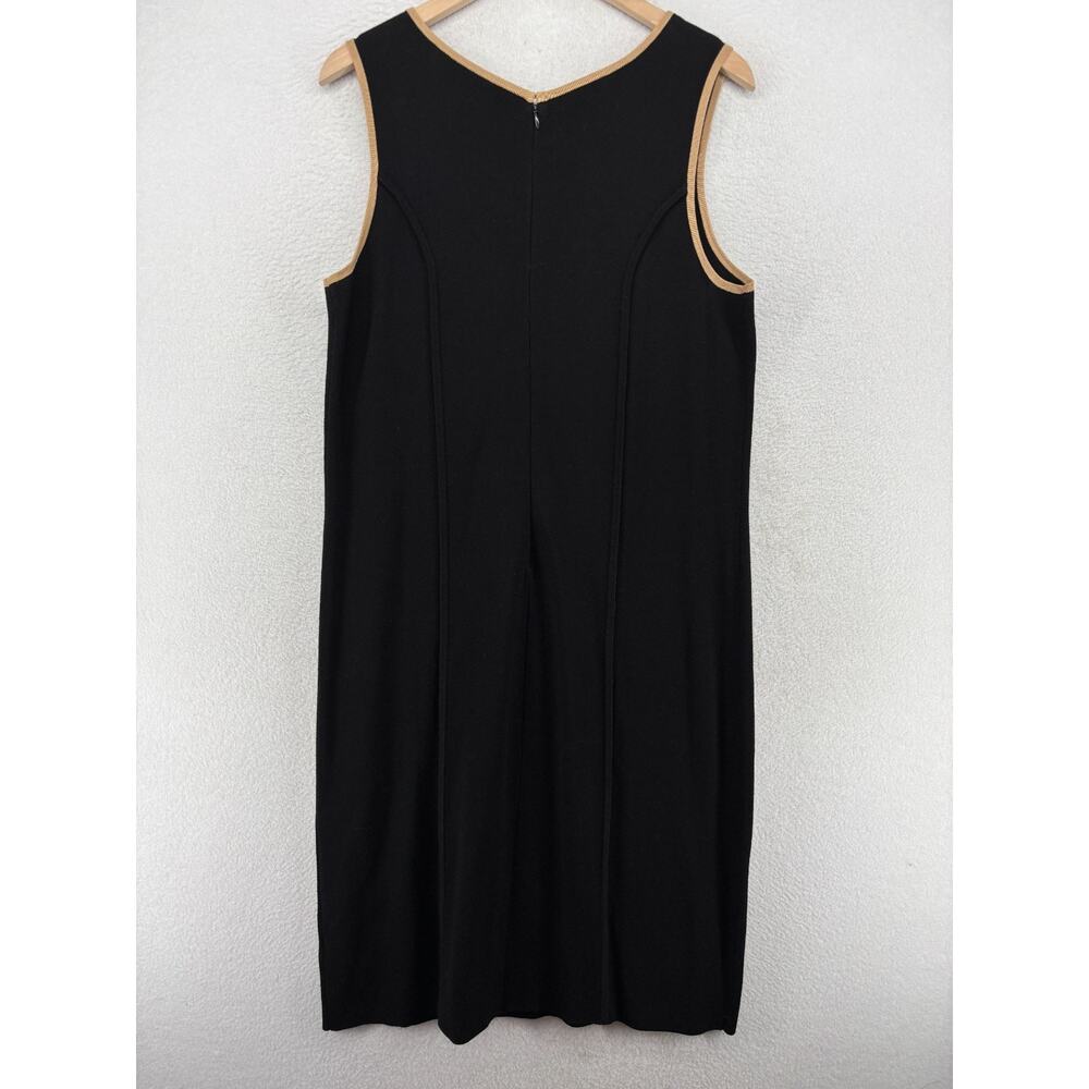 TALBOTS Dress X Sweater Knit Sleeveless Back Zip Scoop Neck Viscose Blend Black - Picture 2 of 13
